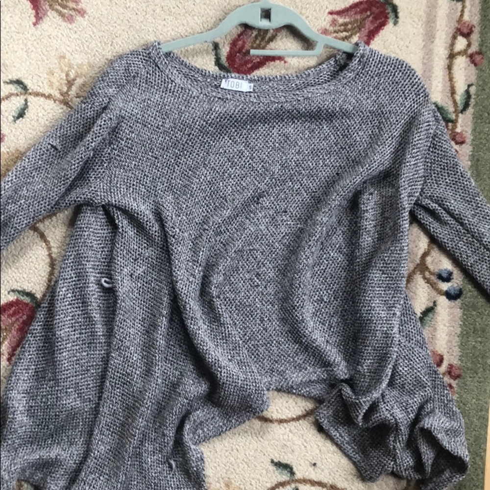 Tobi long sleeve float knit sweater